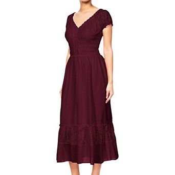 Women's Renaissance Boho Lace Maxi Dress
