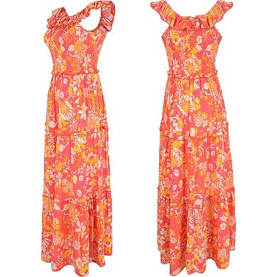 Women's Strappy Smocked Floral Dress