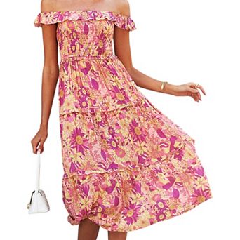 Women's Strappy Smocked Floral Dress