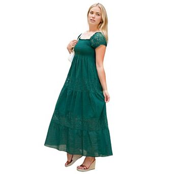 Women's Off Shoulder Lace Maxi Dress