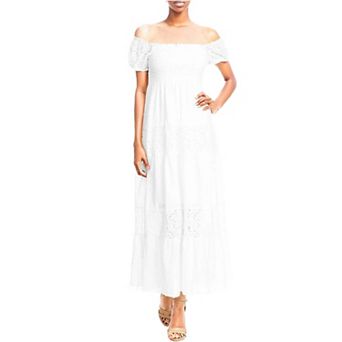 Women's Off Shoulder Lace Maxi Dress