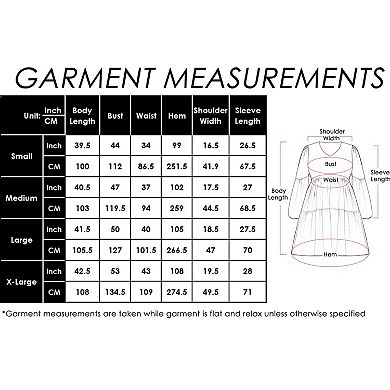 Women's Tunic Dress V Neck Long Sleeve Smocked Casual Loose Flowy Swing Shift Dresses