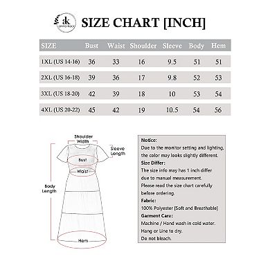 Women's Casual Round Neck Flutter Short Sleeve Elastic Waist Smocked Tiered Maxi Dress