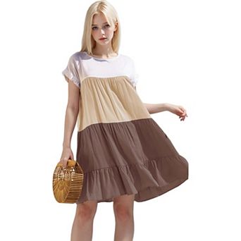 Women's Colored With Ruffles Dress