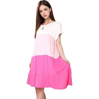 Women's Colored With Ruffles Dress