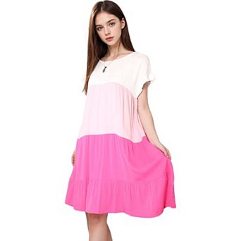 Women's Colored With Ruffles Dress