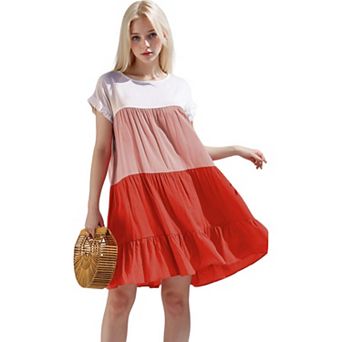 Women's Colored With Ruffles Dress