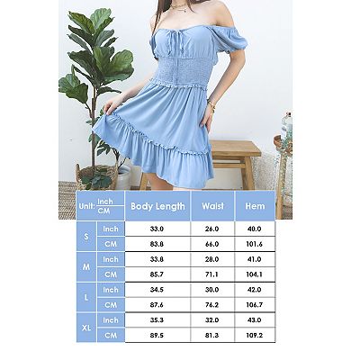 Women's Ruffle Sleeve Drawstring Square Neck Mini Dress