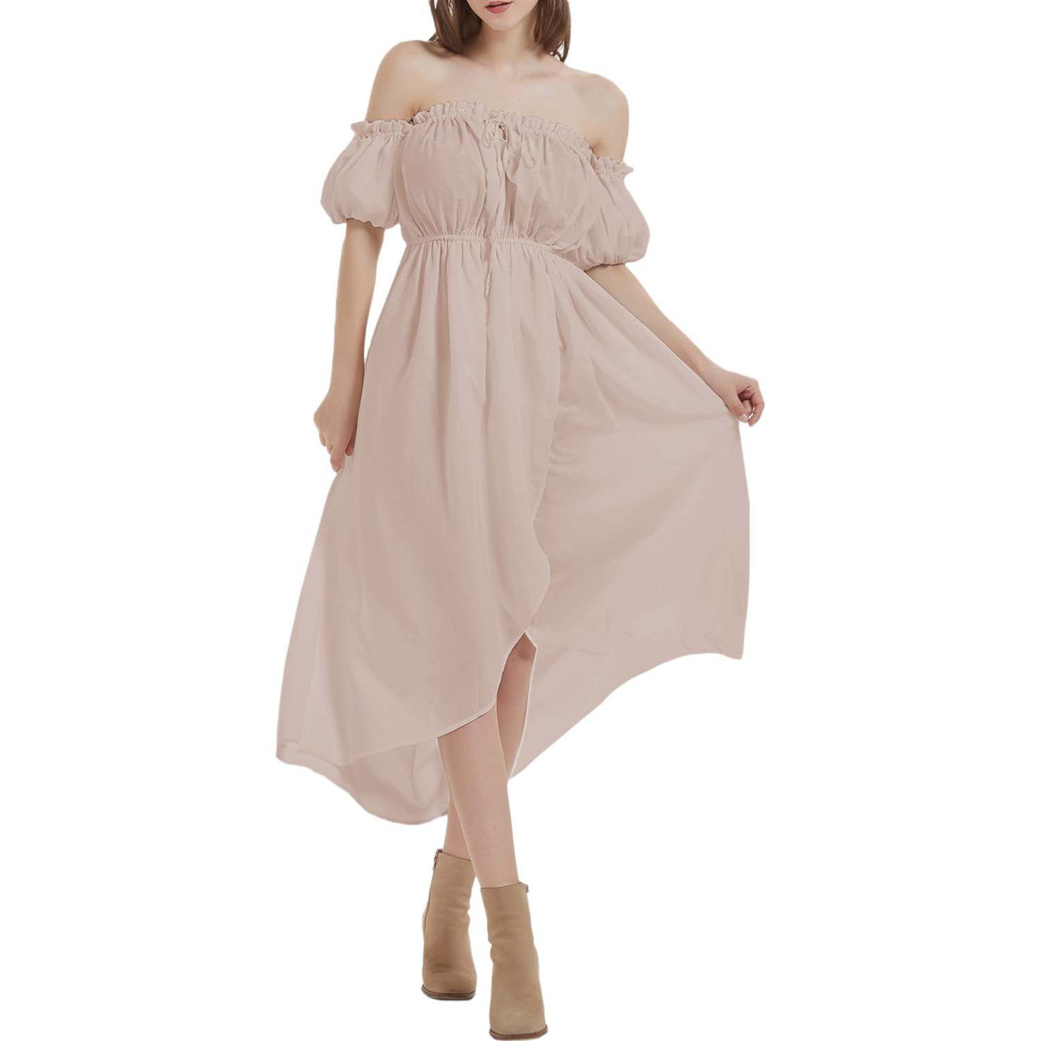 Женские платья Summer Fall Renaissance Dresses Casual Boho Lantern Sleeve Off Shoulder Fairy Long Dress