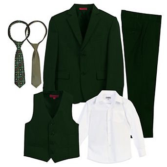 Gioberti Kid's 6 pc Suit Set Includes Shirt And Accessories