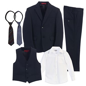Gioberti Kid's 6 pc Suit Set Includes Shirt And Accessories