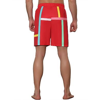 Men's 2 Pieces Summer Colorful Drawstring Elastic Waist Beach Board Shorts 2 Pack