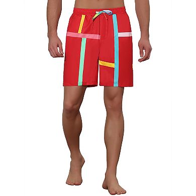 Men's 2 Pieces Summer Colorful Drawstring Elastic Waist Beach Board Shorts 2 Pack