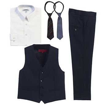 Gioberti Boy's 5 pc Vest And Pants Set w/ Shirt And Ties