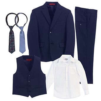 Gioberti Boy's 6 pc Suit Set Includes Shirt And Accessories