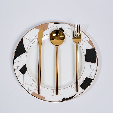 Ozarke Royal Cutlery Set, Stainless Steel, Matte Gold & Black - Set of 20