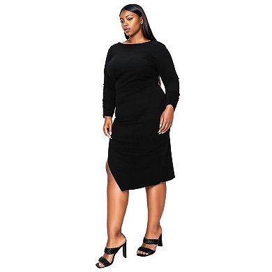 Plus Size Bianca Open Back Slit Dress