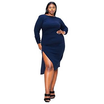 Plus Size Bianca Open Back Slit Dress