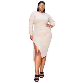Plus Size Bianca Open Back Slit Dress