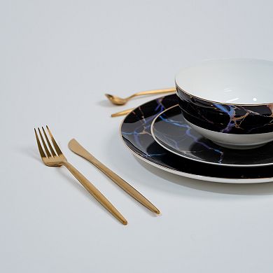 Ozarke's Pathway Black Marble Plates Set
