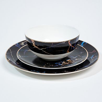 Ozarke's Pathway Black Marble Plates Set