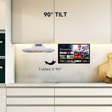 SYLVOX 15.6" Under Cabinet Kitchen TV, 1080P FHD Smart Google TV, WiFi, Bluetooth, Foldable