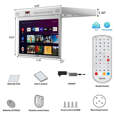 15.6 Inches Flip Down Smart Tv For Kitchen  +/-180° Rotation