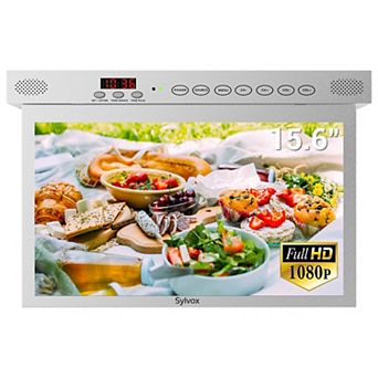 SYLVOX 15.6" Under Cabinet Kitchen TV, 1080P FHD Smart Google TV, WiFi, Bluetooth, Foldable