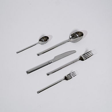 Ozarke Malta Cutlery Set, Stainless Steel, Shiny Silver - Set of 20