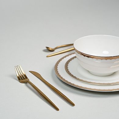 Ozarke's Ripple Gold Rim Plates Set
