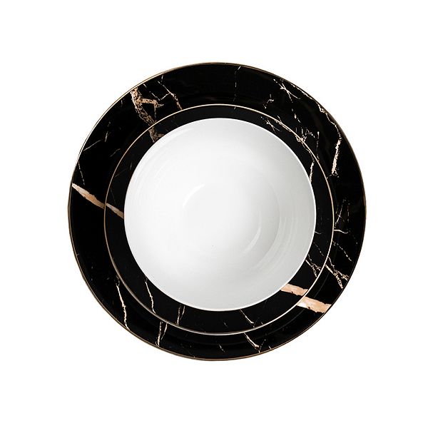 Ozarke's Libra Black Marble Plate Set