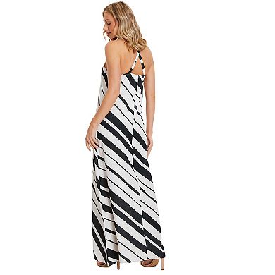 Quiz Women's Stripe Halter Neck Maxi Dress