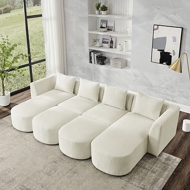 Modular U-shaped Sofa Set With Ottomans