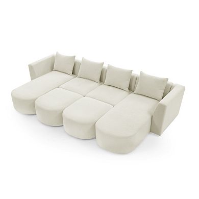Modular U-shaped Sofa Set With Ottomans