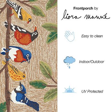 Liora Manne Frontporch Birds On A Branch Indoor/Outdoor Area Rug