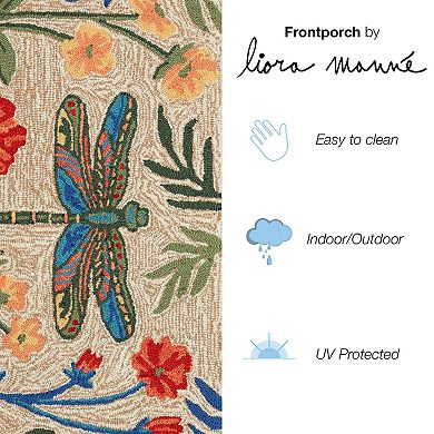Liora Manne Frontporch Floral Dragonfly Indoor/Outdoor Area Rug