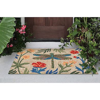Liora Manne Frontporch Floral Dragonfly Indoor/Outdoor Area Rug