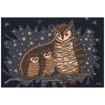 Liora Manne Frontporch Owl Family Indoor/Outdoor Area Rug