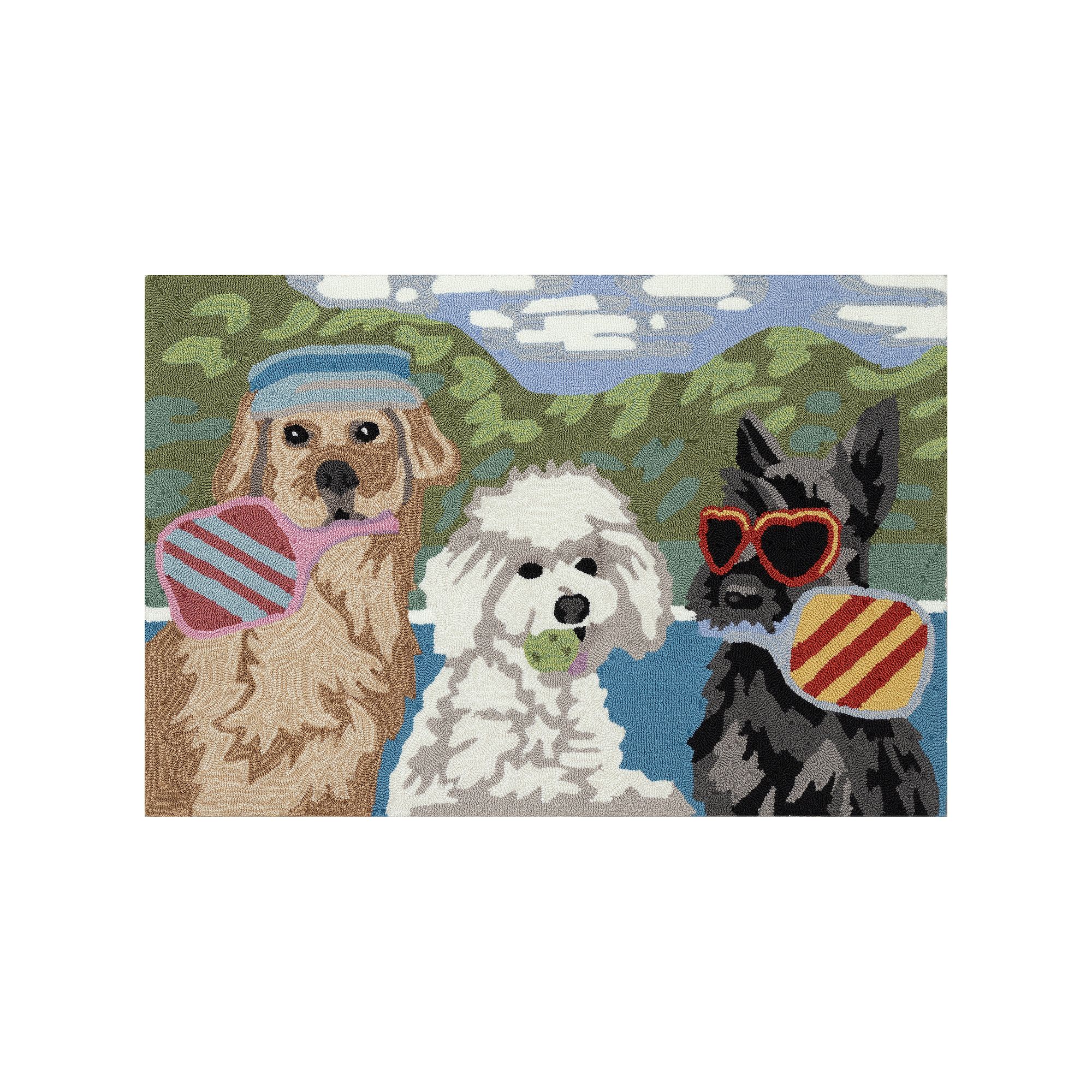 Liora Manne Frontporch Pickled Pups Indoor/Outdoor Area Rug, Multi