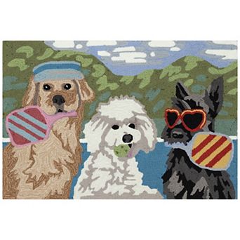 Liora Manne Frontporch Pickled Pups Indoor/Outdoor Area Rug