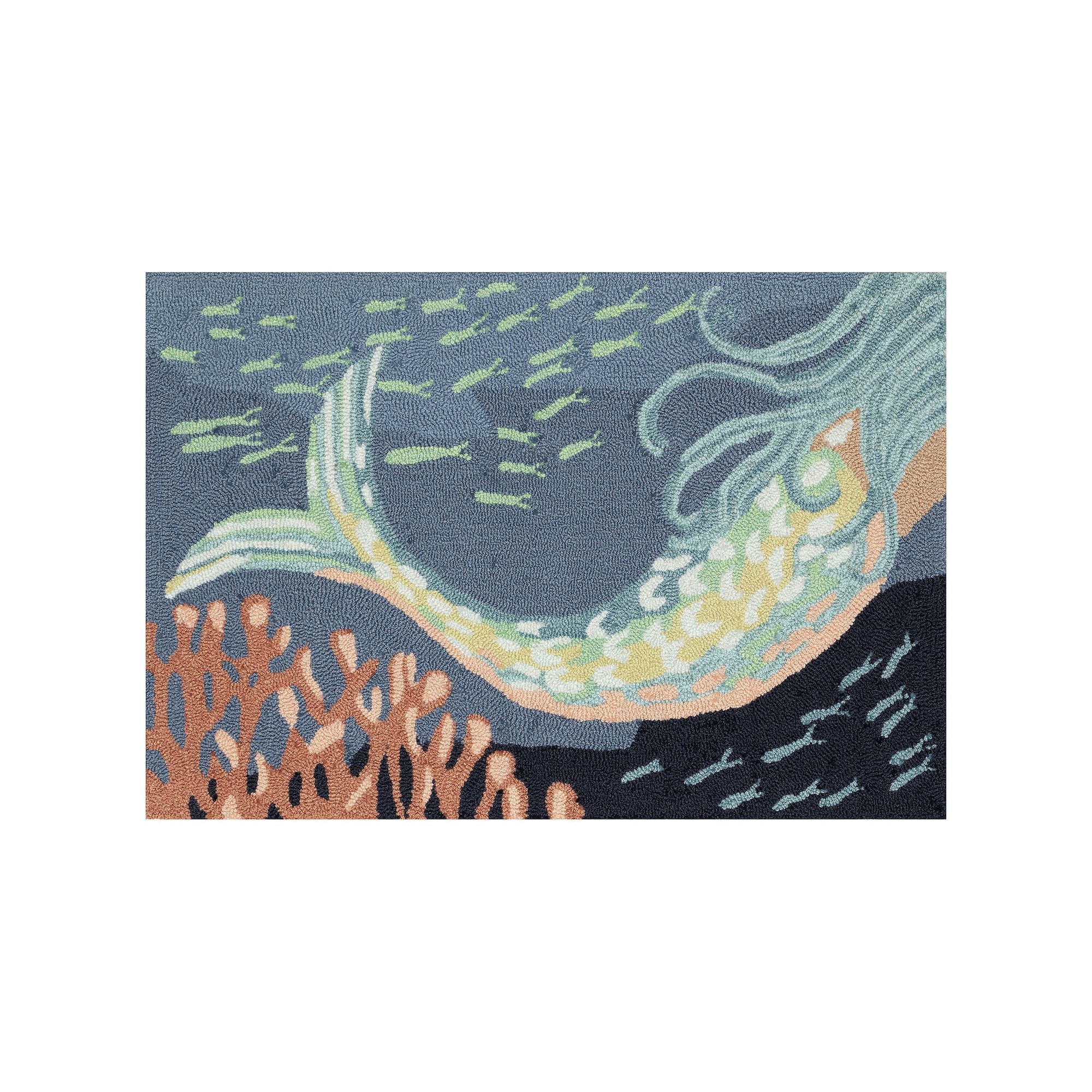 Liora Manne Frontporch Siren Sighting Indoor/Outdoor Area Rug, Blue