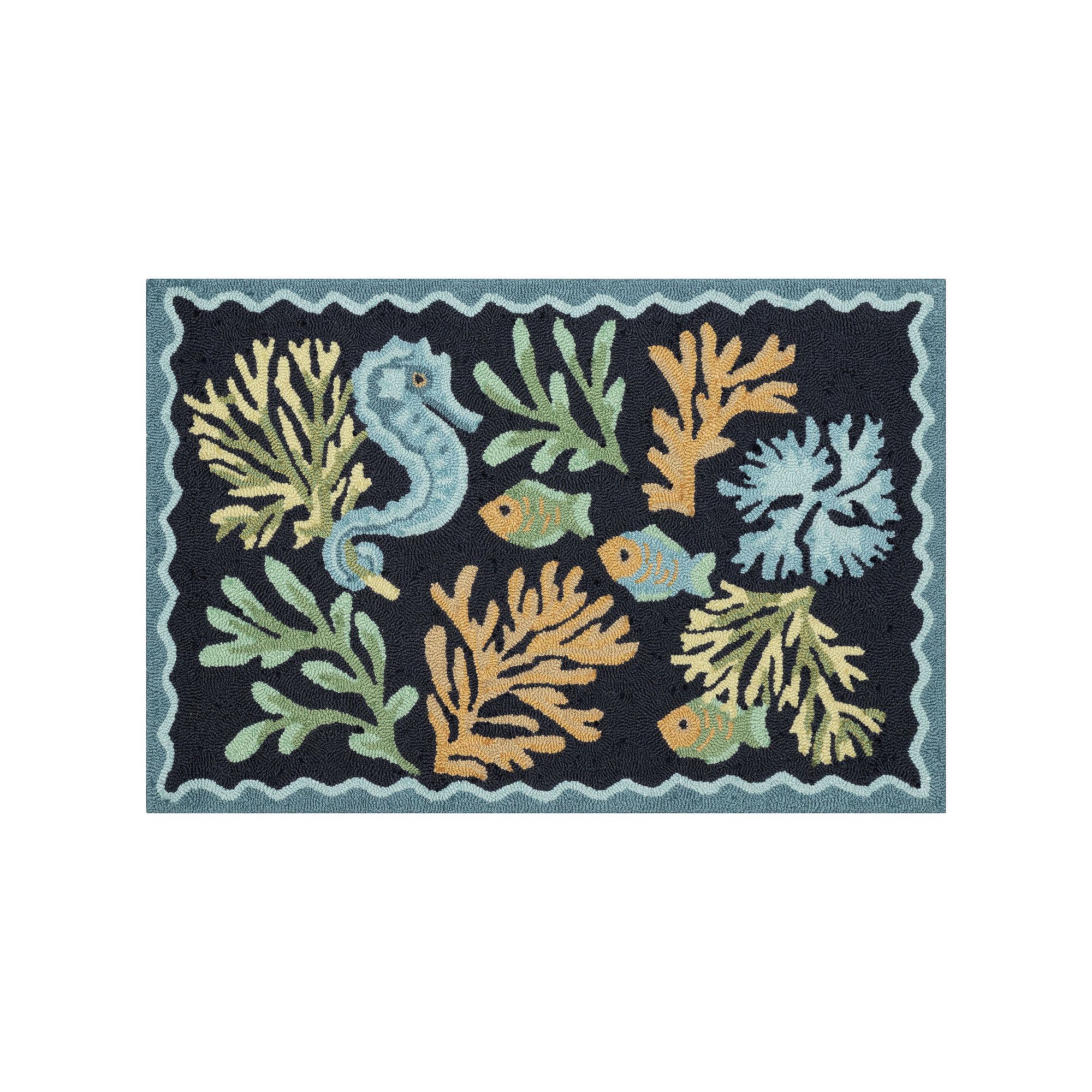 Liora Manne Frontporch Sweet Reef Indoor/Outdoor Area Rug, Blue