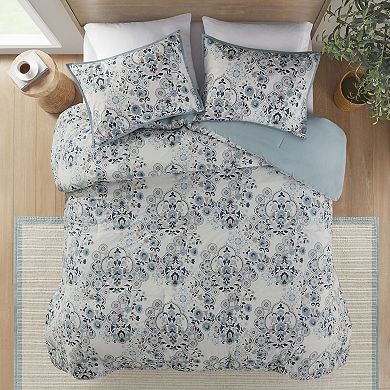 Madison Park Joyce 3 Piece Floral Printed Cotton Comforter Set