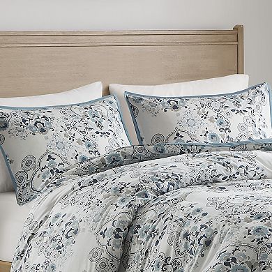 Madison Park Joyce 3 Piece Floral Printed Cotton Comforter Set