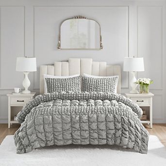Madison Park Liliana 3 pc Stripe Ruched Comforter Set
