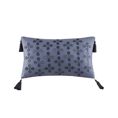 Madison Park Peony 4-Piece Pintuck Comforter Set with Throw Pillow