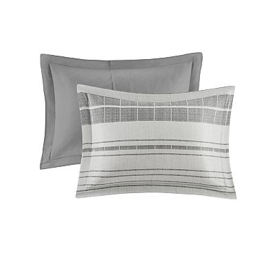 Madison Park Nico 4-Piece Stripe Comforter Set with Throw Pillow