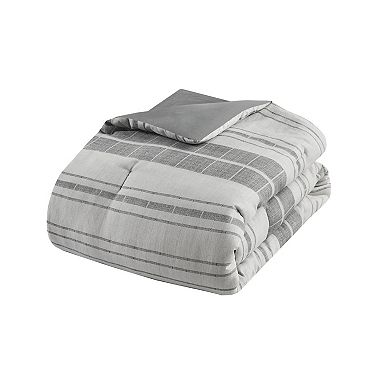 Madison Park Nico 4-Piece Stripe Comforter Set with Throw Pillow