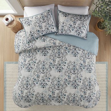 Madison Park Joyce 3-Piece Floral Printed Cotton Duvet Cover Set