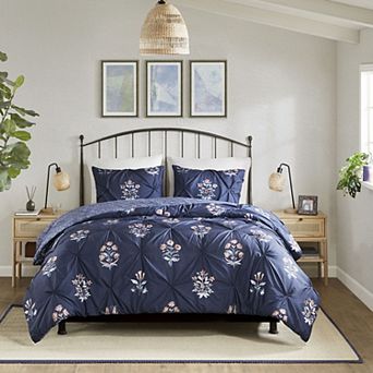 Madison Park Peony 3 pc Pintuck Duvet Cover Set